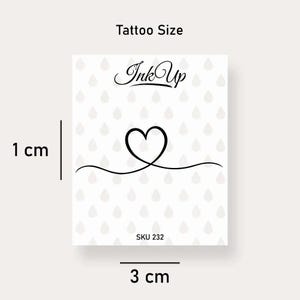 Tatuaje de línea del corazón | Juego de 2 | Tatuaje de 2 semanas | Tatuaje temporal