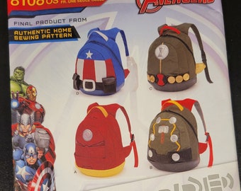 Marvel Avengers Simplicity 8108 Sewing Pattern UNCUT Backpacks