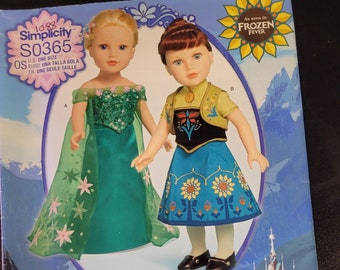 Disney Frozen Fever Simplicity 0365/1088 Sewing Pattern UNCUT 18" Doll