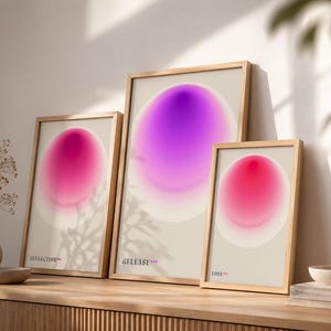 Grainy Gradient Aura Poster Set — Abstraktes Kunstdruck Bundle, Spirituelle Wanddeko