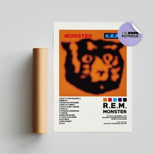 R.E.M. Posters, Monster Poster, REM, Monster, Album Cover Poster, Poster Print Wall Art, Custom Poster, Tracklist Poster