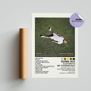 Pósters de Quinn XCII, póster de portada de álbum "Una carta a mi yo más joven", arte mural impreso, póster personalizado, decoración del hogar, Quinn XCII