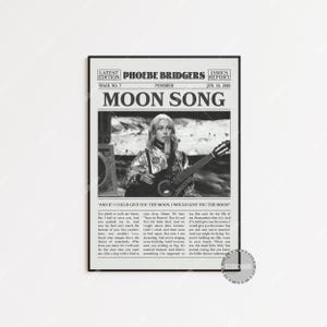 Phoebe Bridgers Retro Newspaper Print, Moon Song Poster, Moon Song Lyrics Print, Phoebe Bridgers Poster, Punisher Poster, , LC3 LESS392