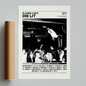 Playboi Carti Posters / Die Lit Poster, Tracklist Album Cover Poster, Druck Wandkunst, Benutzerdefiniertes Poster, Playboi Carti, Whole Lotta Red, Die Lit