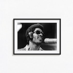 Poster di Stevie Wonder / Poster da parete in bianco e nero di Stevie Wonder, poster di copertina dell'album, decorazioni per la casa, stampe fotografiche, poster di musica soul, BAM40