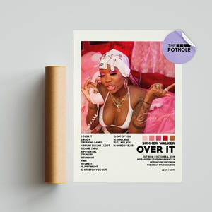 Poster Sommer Walker | Drüber Poster | Summer Walker, Over it, Tracklist Album Cover Poster / Album Cover Poster Print Wall Art