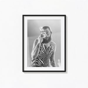 Post Malone Posters / Post Malone Black and White Wall Art, Music Poster, Home Decor, Photography Prints, Hollywoods Bleeding Poster