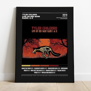 Póster de Tyler Childers / Póster de Live On Red Barn Radio I y II / Póster de la portada del álbum con la lista de canciones / Póster de la portada del álbum, Tyler Childers, Purgatory