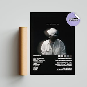 Poster PartyNextDoor / Poster Party Next Door TWO, Poster copertina album tracklist, Stampa artistica da parete, Poster personalizzato, PartyNextDoor, BLCK