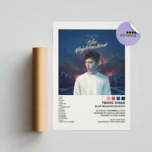 Posters Troye Sivan / Blue Neighbourhood Poster, Troye Sivan, Blue Neighbourhood, affiche de couverture d'album / affiche de liste de chansons, affiche personnalisée