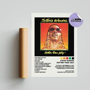 Poster di Stevie Wonder, poster di Hotter than July, poster della copertina dell'album, stampa di poster da parete, poster personalizzato, arredamento per la casa, Stevie Wonder