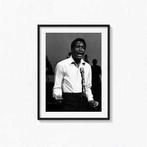 Sam Cooke Posters / Sam Cooke Black and White Wall Art, Album Cover Poster, Home Decor, Photography Prints, Soul Music Poster, BAM84