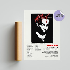 Playboi Carti Posters / Whole Lotta Red Poster, Tracklist Album Cover Poster, Print Wandkunst, Benutzerdefiniertes Poster, Playboi Carti, Whole Lotta Red