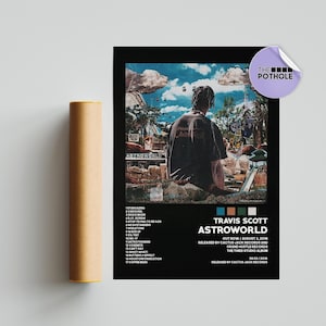 Travis Scott Poster | AstroWorld | Tracklist Album Cover Poster | Poster Print Wandkunst Benutzerdefiniertes Poster | Wohnkultur | HypeBeast Jackboys, SCHWARZ