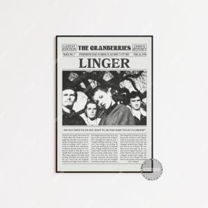 The Cranberries Retro Zeitungsdruck, Linger Poster, Linger Texte, The Cranberries Poster, Poster, , LC3 LESS543