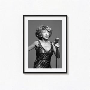 Poster di Tina Turner / Arte murale in bianco e nero di Tina Turner, poster di copertina di album, decorazioni per la casa, stampe fotografiche, poster rock 'n' roll, BAM281