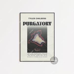 Póster de Tyler Childers, póster de Purgatory, póster de portada de álbum con lista de canciones, póster de portada de álbum, Tyler Childers, Purgatory, country squire LESS600