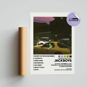Travis Scott Poster | Jackboys | Tracklist Album Cover Poster | Poster Print Wandkunst Benutzerdefiniertes Poster | Wohnkultur | HypeBeast Jackboys