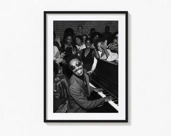 Stevie Wonder Posters / Stevie Wonder Black and White Wall Art, Album Cover Poster, Home Decor, Photography Prints, Soul Music Poster, BAM87