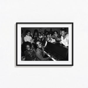 Poster di Stevie Wonder / Poster da parete in bianco e nero di Stevie Wonder, poster di copertina dell'album, decorazioni per la casa, stampe fotografiche, poster di musica soul, BAM38