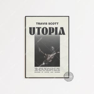 Travis Scott Poster | Utopie Poster | Tracklist Album Cover Poster | Poster Print Wandkunst Benutzerdefiniertes Poster | , HypeBeast Jackboys LESS592
