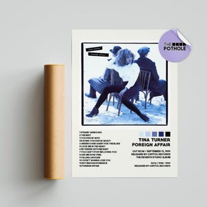 Poster di Tina Turner / Poster di Foreign Affair Rule, Poster di copertina dell'album Tracklist, Stampa artistica da parete, Poster personalizzato, Tina Turner, Foreign Affair
