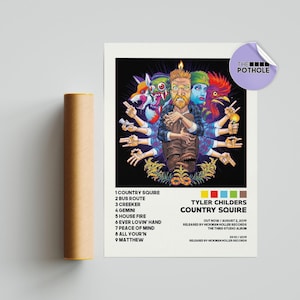 Póster de Tyler Childers / Póster de Country Squire / Póster de la portada del álbum con la lista de canciones / Póster de la portada del álbum, Tyler Childers, Purgatory, Country Squire