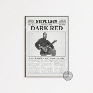 Steve Lacy Retro Zeitungsdruck, Dunkelrotes Poster, Dunkelroter Lyric Print, Steve Lacy Poster, Steve Lacy's Demo Poster, LC3 LESS425