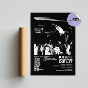 Playboi Carti Posters / Die Lit Poster, Tracklist Album Cover Poster, Druck Wandkunst, Benutzerdefiniertes Poster, Playboi Carti, Whole Lotta Red, BLCK