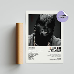 Poster di Tory Lanez / Poster di The New Toronto 2, Poster della copertina dell'album Tracklist, Stampa artistica da parete, Poster personalizzato, The New Toronto 2 Tory Lanez