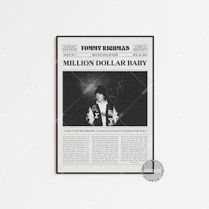 Tommy Richman Lamar Retro Zeitungsdruck, Million Dollar Baby Poster, Lyric Print, Tommy Richman Poster, Million Dollar Baby Poster, LC3