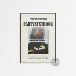 Poster PartyNextDoor / Poster Party Next Door, Poster copertina album tracklist, Stampa artistica da parete, Poster personalizzato, PartyNextDoor LESS386