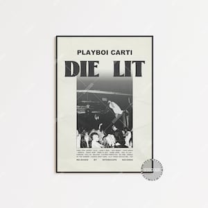 Playboi Carti Posters / Die Lit Poster, Tracklist Album Cover Poster, Print Wandkunst, Playboi Carti, Whole Lotta Red, Die Lit LESS397