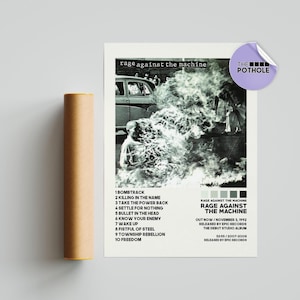 Cartazes do Rage Against the Machine / Cartaz do Rage Against the Machine / Cartaz da capa do álbum / Cartaz da lista de faixas, Cartaz personalizado, Cartaz do RATM