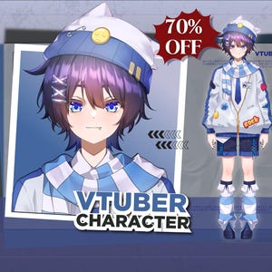 カスタム Vtuber モデル Live2d コミッション | Vtuber アセット | PNGtuber | Vbridger | アニメアート | Live2d リギング | Vtuber 男性と女性