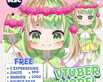 Custom Chibi VTuber Model Commission: Live2D Rigging and Character Design