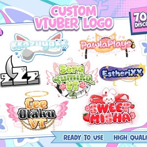 Custom VTuber Logo Design | Unique Anime Avatar Branding for Streamers