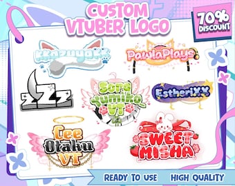 Custom VTuber Logo Design | Unique Anime Avatar Branding for Streamers