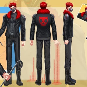 Custom character sheet commission with detailed OC reference sheet, character design, full body reference, expressions, accessories, and character art for VTuber, anime, game, furry, and original characters.