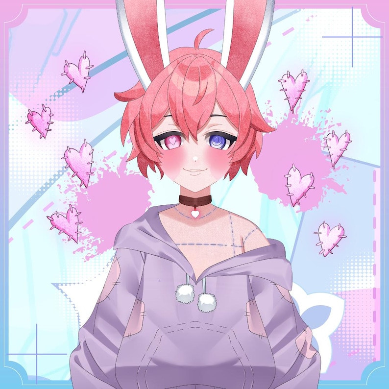 custom live2d vtuber model commission, anime vampire vtuber avatar design for streaming, vtuber model,  vtuber character for twitch and youtube content creator
