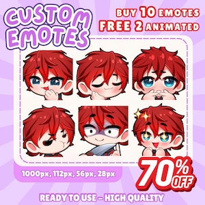 CUSTOM TWITCH EMOTES | Animated Emotes | Twitch Emote for streamer | Anime Emote | Cute Chibi anime style | Animal Emote | Sub Badges