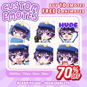 Custom Twitch Emotes | Animated Emotes | Twitch Emote for streamer | Anime Emote | Cute Chibi anime style | Animal Emote | Sub Badges