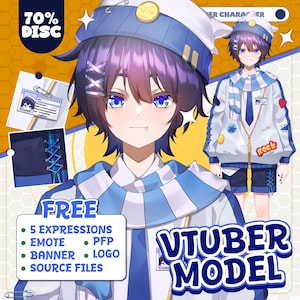 Encomenda de modelo personalizado de Vtuber em Live2D – Arte Anime, Rigging Completo, Recursos PNGtuber