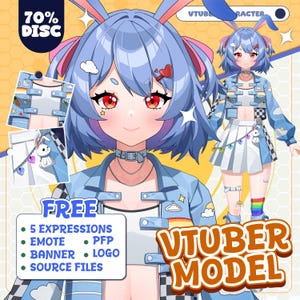 Custom Live2D VTuber Model Commission: Anime Character Design and Rigging Service