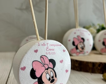 Personalized Minnie Theme Plaster Air Freshener – Round Model 6.5 cm