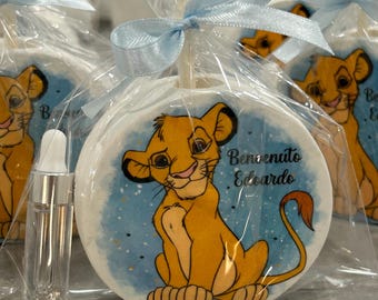 Simba Baptism Favor | 9cm Personalized Air Freshener | Baby Boy's Birth | Lion King | With Sachet