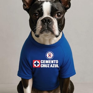 Mexican Cruz Azul soccer jersey for dogs or cats.