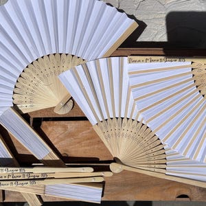 Bomboniere con ventagli in legno di alta qualità, ventagli personalizzati, bomboniere per matrimoni estivi in spiaggia, bomboniere