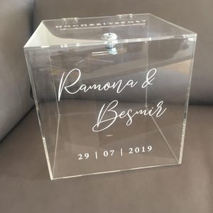Caixa para cartões de casamento / Caixa, Caixa para cartões de casamento com fechadura, Caixa para cartões transparente, Personalizada