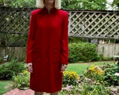 Sz 6 8 Adorable Red 1980s Mod 1960s Style Zipper Dress by Kasper